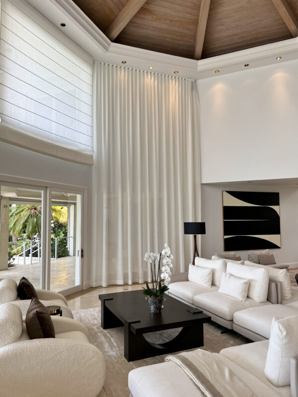 Miami Beach Window Treatment Shades By Mia Casa, Electric Roller Blinds, draperies, curtain